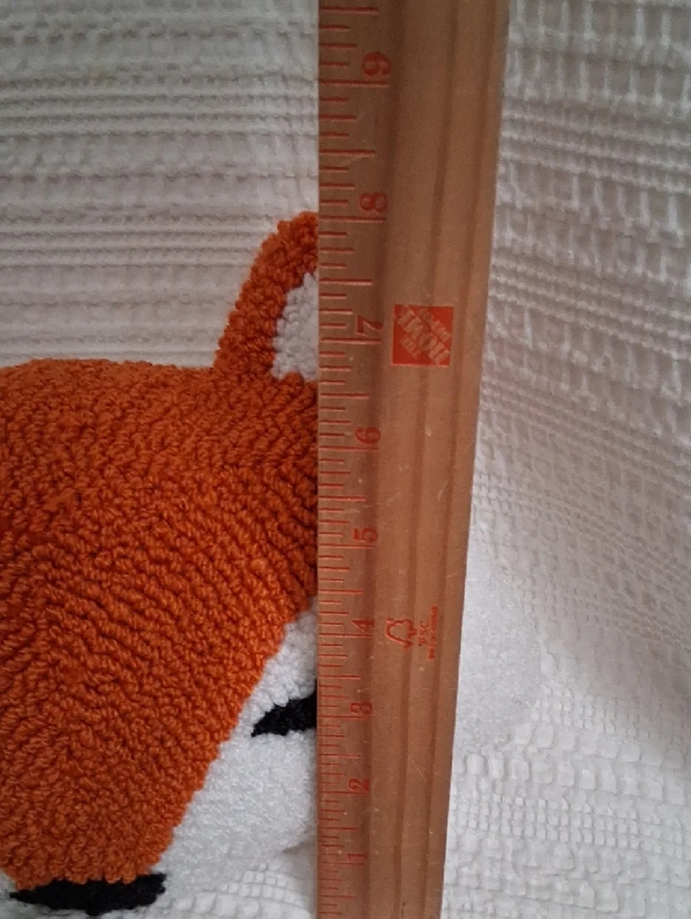 Fox Face Tufted Pillow - Orange and White